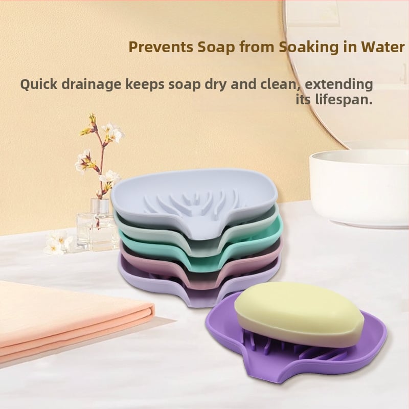 Silicijska posuda za sapun s odvodom za kupaonicu - jednostavan kreativni dizajn, jedan komad, mogućnost tiska logotipa