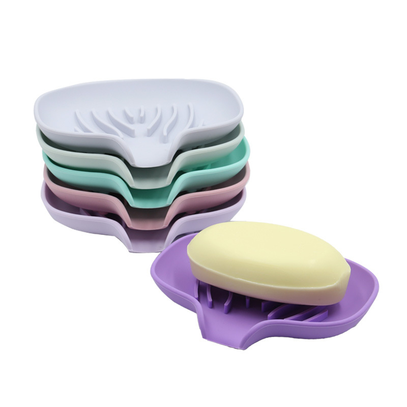 Silicijska posuda za sapun s odvodom za kupaonicu - jednostavan kreativni dizajn, jedan komad, mogućnost tiska logotipa