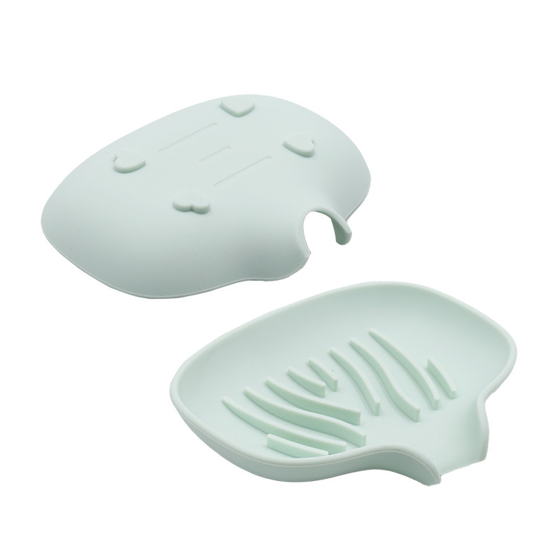 Silicijska posuda za sapun s odvodom za kupaonicu - jednostavan kreativni dizajn, jedan komad, mogućnost tiska logotipa