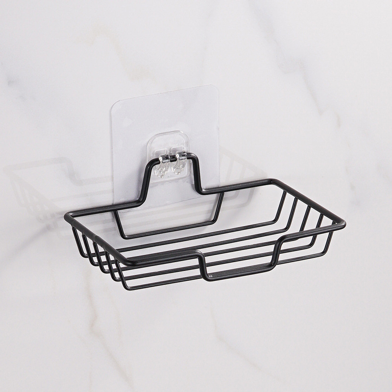 Nemes acélból készült szappantartó lefolyóhálóval, falra szerelhető, szívókoronggal, egyrétegű