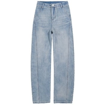 Damske traperice od denima s visokim strukom, široke nogavice, 80–90% pamuk, poliester do 30%, opran izgled