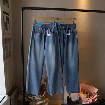 Traperice od denima visokog struka i ravnog kroja, 95% pamuk, jesen 2024