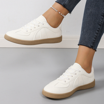 Male bijele sportske tenisice, casual stil, okrugli vrh prsta, PU gornji dio, mrežasta podstava, gumeni potplat