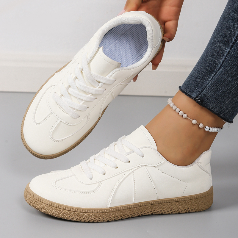 Male bijele sportske tenisice, casual stil, okrugli vrh prsta, PU gornji dio, mrežasta podstava, gumeni potplat