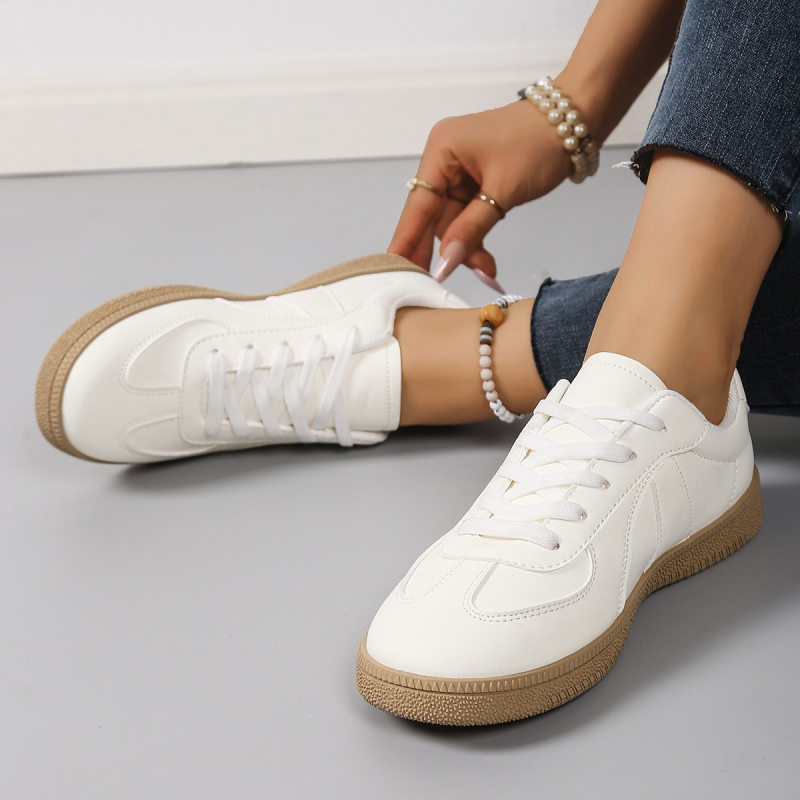 Male bijele sportske tenisice, casual stil, okrugli vrh prsta, PU gornji dio, mrežasta podstava, gumeni potplat