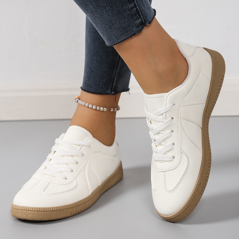 Male bijele sportske tenisice, casual stil, okrugli vrh prsta, PU gornji dio, mrežasta podstava, gumeni potplat