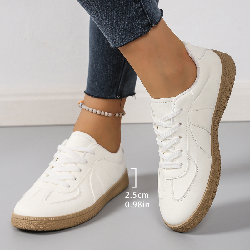 Male bijele sportske tenisice, casual stil, okrugli vrh prsta, PU gornji dio, mrežasta podstava, gumeni potplat