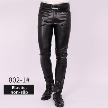 Muške PU kožne hlače u korejskom stilu, slim fit, za proljeće-ljeto