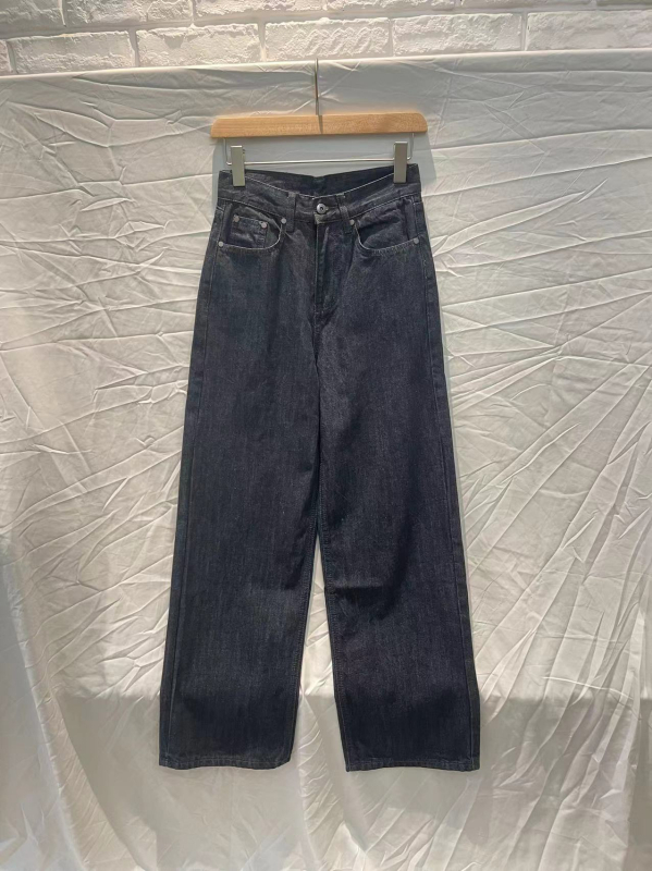 Ženske traperice od denima, visoki pojas, uspravni kroj, slobodan kroj, 95% pamuk s elastanom, tanak denim