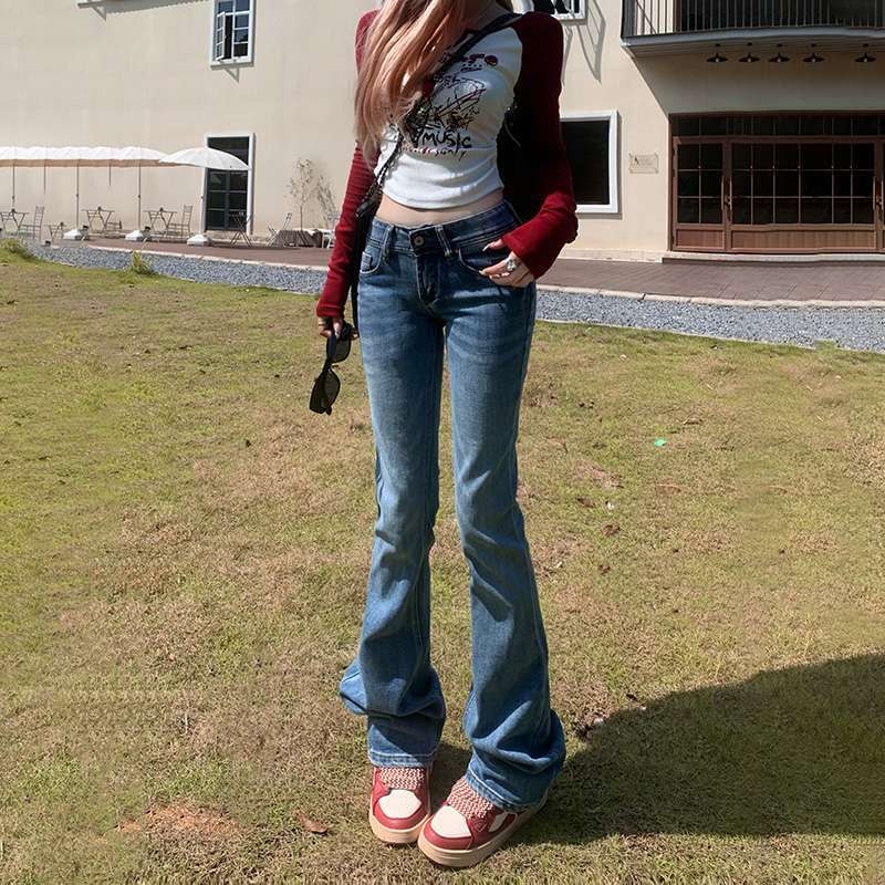 Jeansi de croială largă, uzură, fermoar, stil casual