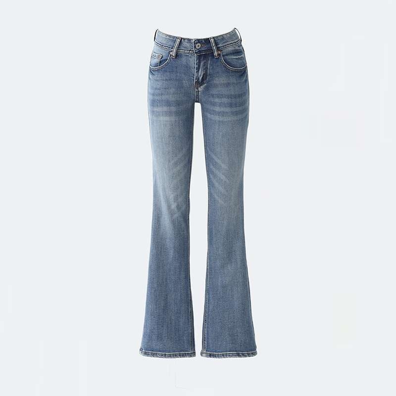 Jeansi de croială largă, uzură, fermoar, stil casual