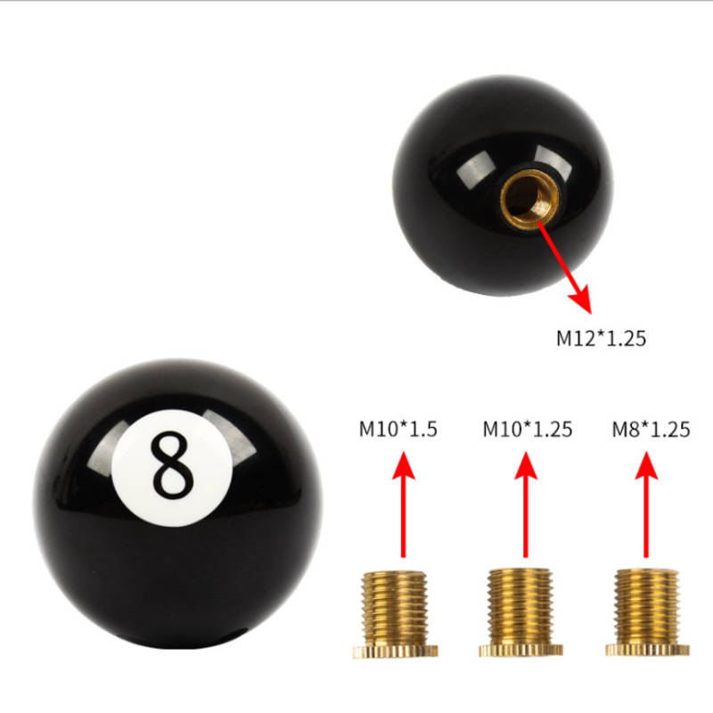 Crna glavica mjenjača za automobil s motivom 8-ball