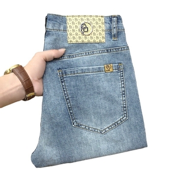 Muške retro traperice, slim fit, mikroelastične, ravne nogavice, zatvaranje zipom, četiri sezone