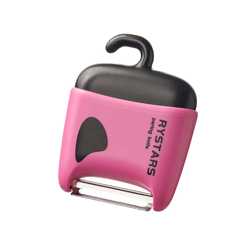 Két az egyben hámozó kés és zöldség-gyümölcs tisztító kefe, multifunkcionális tisztító eszköz, anyagok: ABS, TPR, rozsdamentes acél