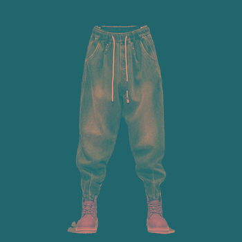 Férfi farmer nadrág, lazább szabás, középső derekú, Cowboy poliészter anyag (Tavasz 2025)