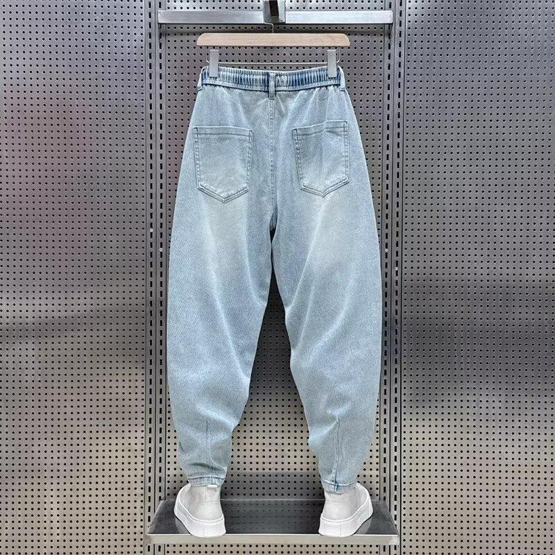 Férfi farmer nadrág, lazább szabás, középső derekú, Cowboy poliészter anyag (Tavasz 2025)