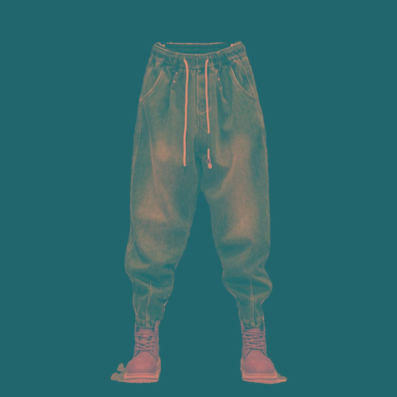 Férfi farmer nadrág, lazább szabás, középső derekú, Cowboy poliészter anyag (Tavasz 2025)