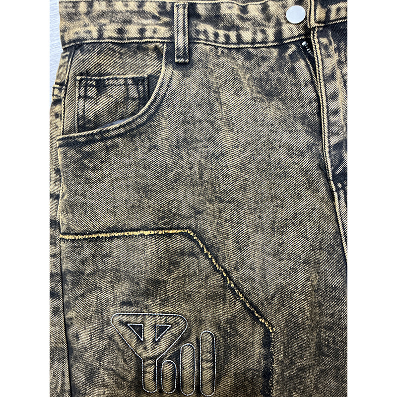 Muške traperice ravnog kroja, hip-hop stil, denim od pamuka, srednji struk, zatvarač