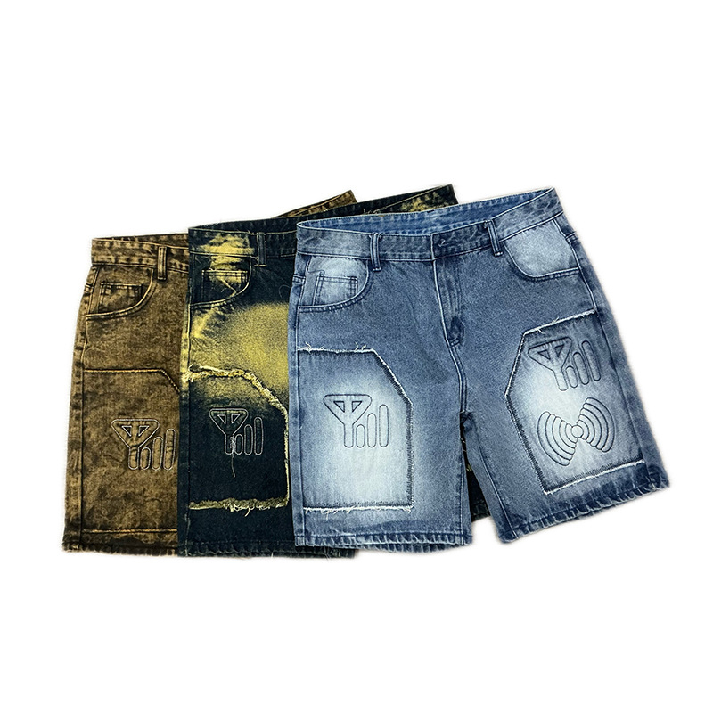 Muške traperice ravnog kroja, hip-hop stil, denim od pamuka, srednji struk, zatvarač