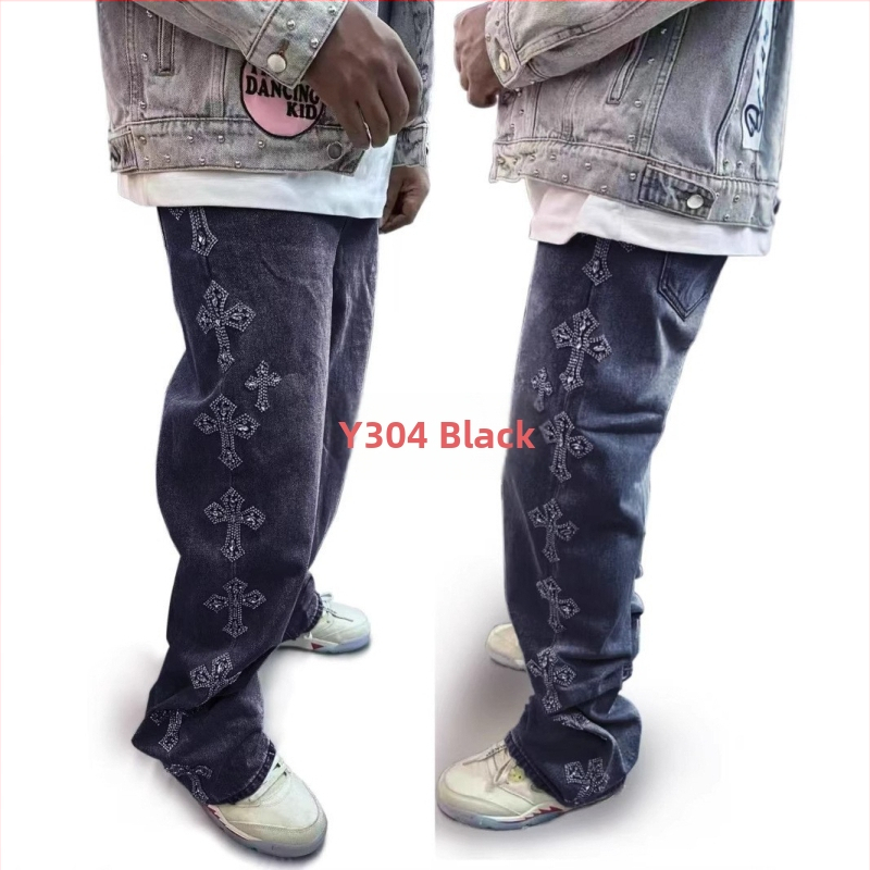 Traperice - high street stil, labavo ravne krojene, srednji pojas, otvaranje na gumbe, pamuk denim.