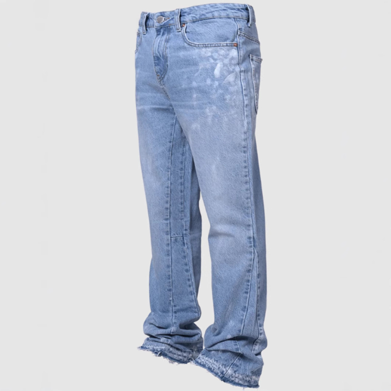 Džins traperice, ravnog kroja, srednji struk, zatvarač, vintage klasični stil