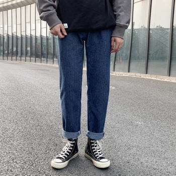 Korejskog stila uske denim traperice, srednji struk, 75% pamuk, zatvarač