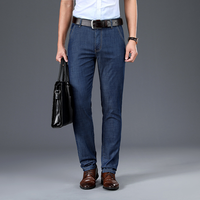 Traperice – široke, ravne krojene, visoki struk, Tencel pamuk denim, korejski poslovni ležerni stil
