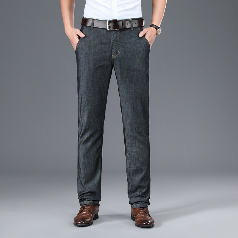 Traperice – široke, ravne krojene, visoki struk, Tencel pamuk denim, korejski poslovni ležerni stil