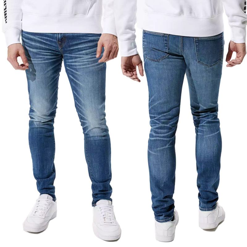 Muške traperice Slim Fit, srednji pojas, 80% pamuk, pune dužine, za četiri sezone