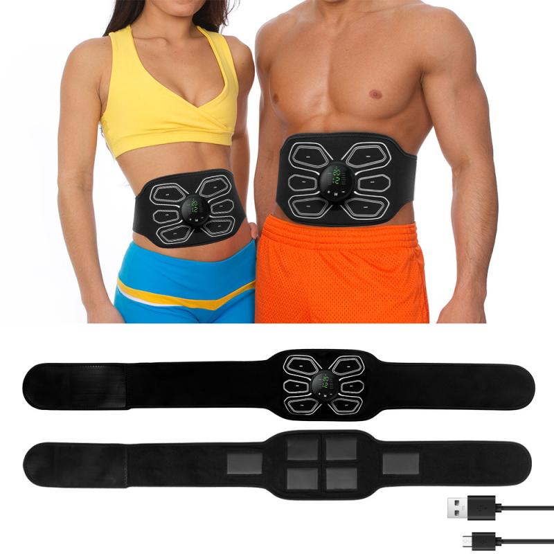 EMS trbušni remen s 3 glavne jedinice, 1 remen i 2 naljepnice za ruke; Model MH-1080; Težina 0,45 kg; Nije sklopivo
