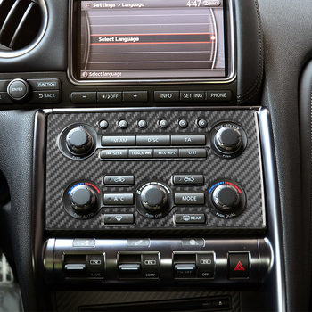 Unutarnji središnji panel konzole za Nissan GTR R35 – dekorativni dodatak od karbonskih vlakana s ljepilom; tisk logotipa moguć; prilagodba dostupna