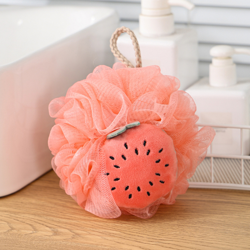 Топка за баня с плодова шарка – супер мека, универсална употреба, не се разпада, материал: PE + полиестер + PP памук