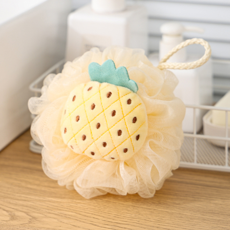 Топка за баня с плодова шарка – супер мека, универсална употреба, не се разпада, материал: PE + полиестер + PP памук