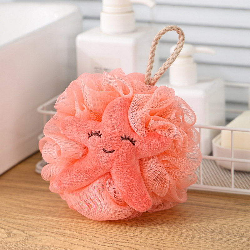 Топка за баня с плодова шарка – супер мека, универсална употреба, не се разпада, материал: PE + полиестер + PP памук