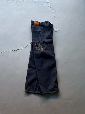 Τζινς με κέντημα, πλυμένο ντένιμ, skateboard στυλ, χαλαρή γραμμή, μεσαία μέση