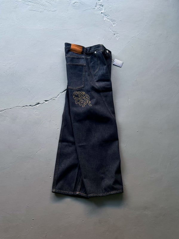 Τζινς με κέντημα, πλυμένο ντένιμ, skateboard στυλ, χαλαρή γραμμή, μεσαία μέση