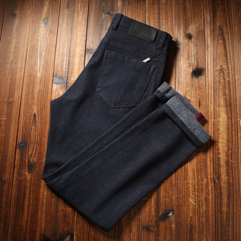 Αντρικά τζιν, παχύ ντένιμ, ίσια γραμμή, μεσαία μέση, για όλες τις εποχές, πολυεστερικό ύφασμα