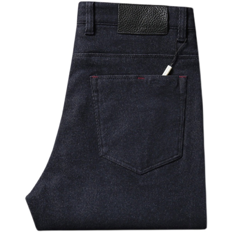 Αντρικά τζιν, παχύ ντένιμ, ίσια γραμμή, μεσαία μέση, για όλες τις εποχές, πολυεστερικό ύφασμα
