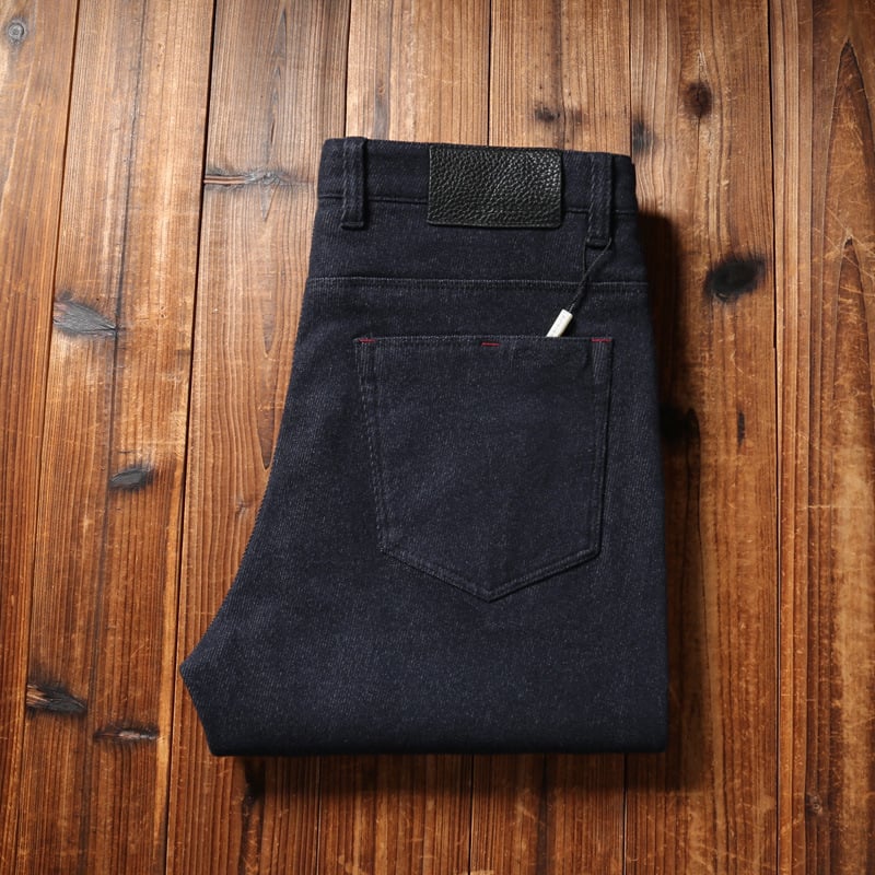 Αντρικά τζιν, παχύ ντένιμ, ίσια γραμμή, μεσαία μέση, για όλες τις εποχές, πολυεστερικό ύφασμα