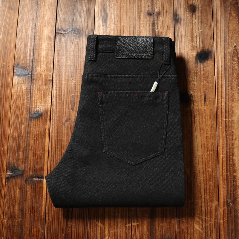 Αντρικά τζιν, παχύ ντένιμ, ίσια γραμμή, μεσαία μέση, για όλες τις εποχές, πολυεστερικό ύφασμα