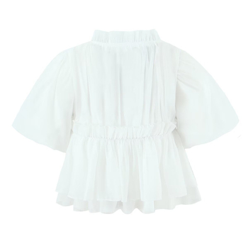 Πολυεστερικό πουκάμισο με κορδόνια πρόσδεσης, κοντό μανίκι, στρογγυλή λαιμόκοψη, στυλ ευρωπαϊκό-αμερικανικό, S22561