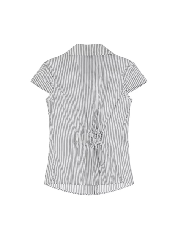 DARKAGE Αμερικανικό ρετρό καρό κοντομάνικο πουκάμισο, βαμβακερό ύφασμα, στενή γραμμή