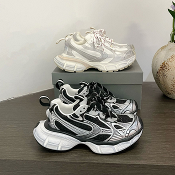 Ženske tenisice dad sneakers s vezicama, mrežasti gornji dio, đon od pjene, okrugli vrh, srednja visina pete 3-5 cm