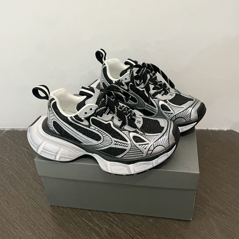 Ženske tenisice dad sneakers s vezicama, mrežasti gornji dio, đon od pjene, okrugli vrh, srednja visina pete 3-5 cm