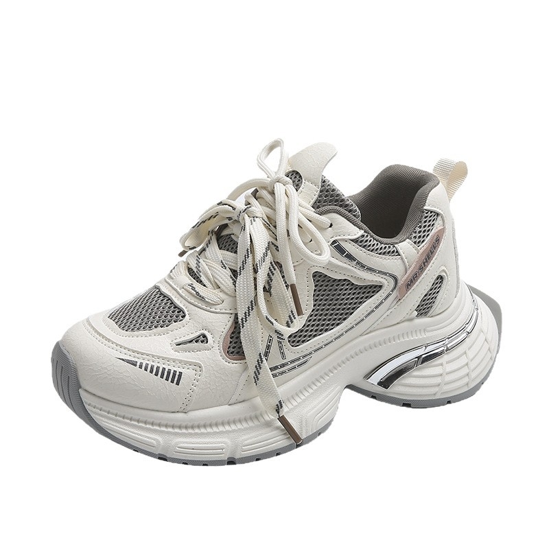 Ženske tenisice u stilu Dad shoes, gornji dio od super vlakna, gumena potplat, platforma 3–5 cm, vezanje