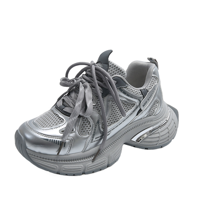 Ženske tenisice u stilu Dad shoes, gornji dio od super vlakna, gumena potplat, platforma 3–5 cm, vezanje