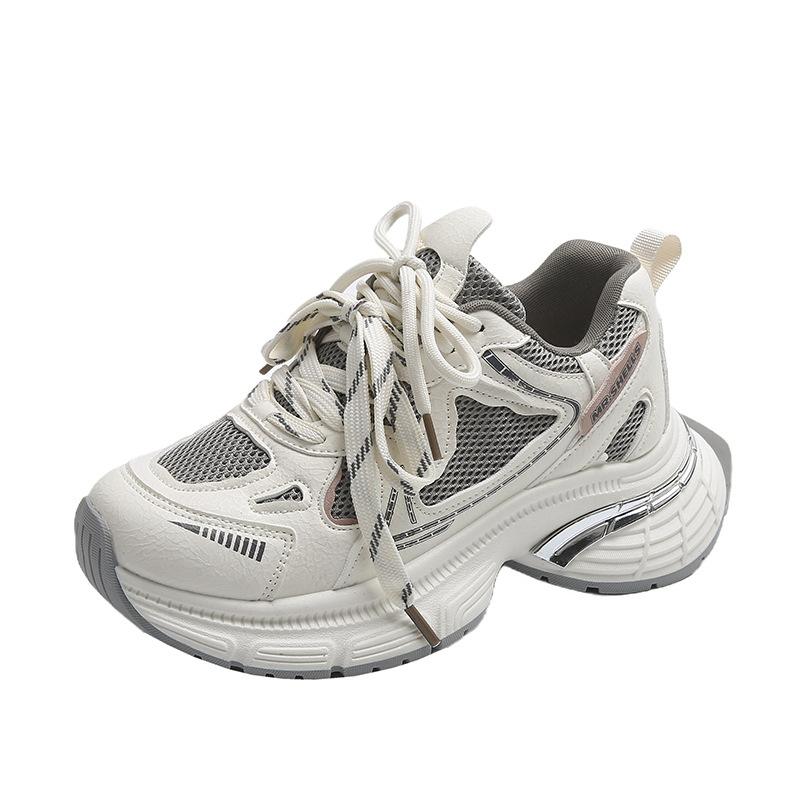 Ženske tenisice u stilu Dad shoes, gornji dio od super vlakna, gumena potplat, platforma 3–5 cm, vezanje