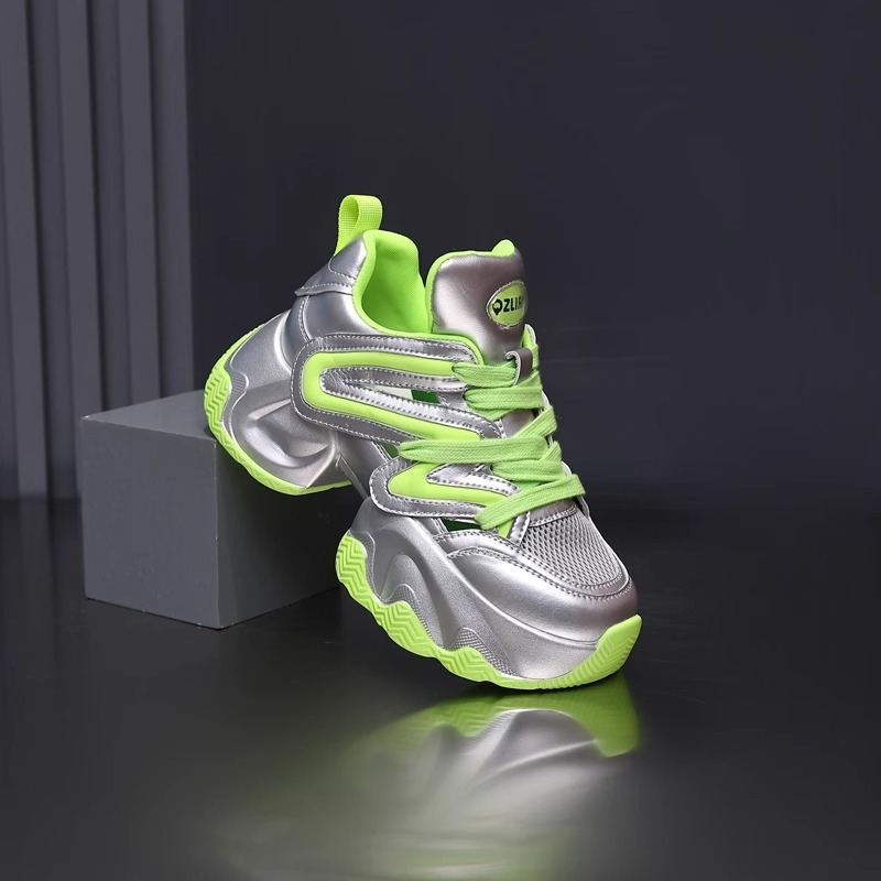 Ženske tenisice stil dad shoes, povećanje visine, prozračne i lagane, gornji dio visok 3–7 cm, potplat od gumene pjene, vezanje naprijed