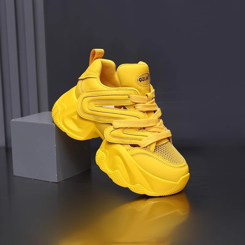 Ženske tenisice stil dad shoes, povećanje visine, prozračne i lagane, gornji dio visok 3–7 cm, potplat od gumene pjene, vezanje naprijed