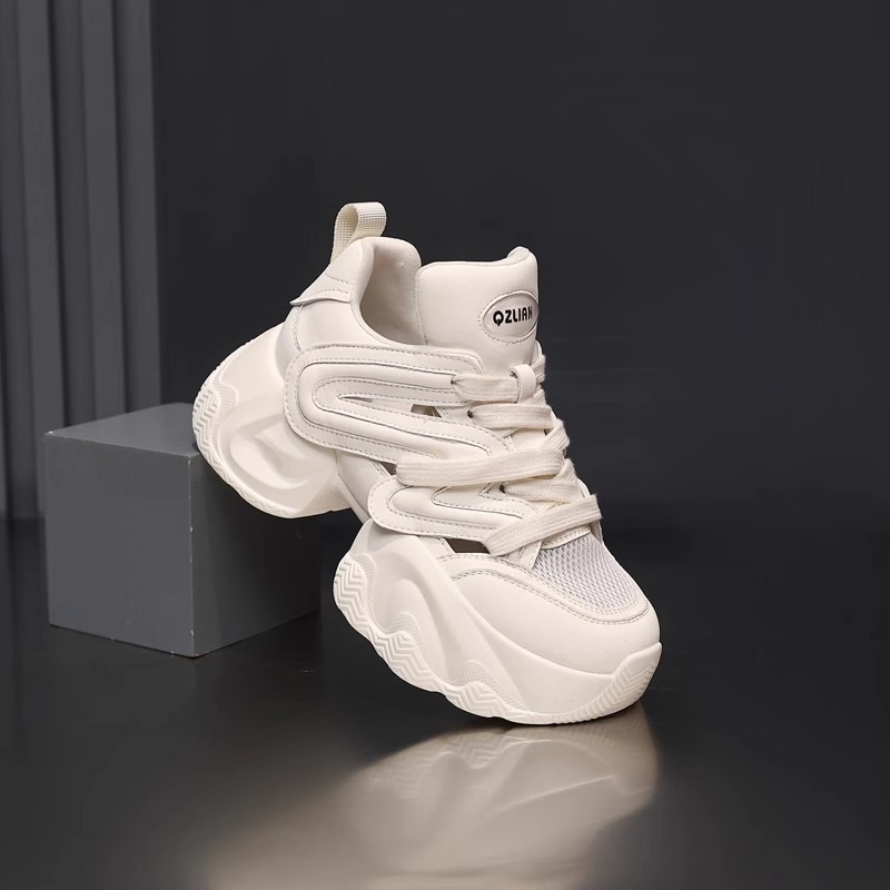 Ženske tenisice stil dad shoes, povećanje visine, prozračne i lagane, gornji dio visok 3–7 cm, potplat od gumene pjene, vezanje naprijed